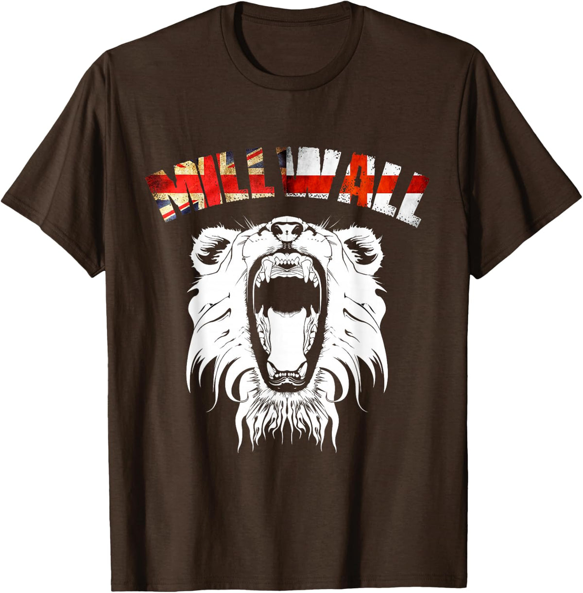 Millwall Proud lion English UK flag T-Shirt - Brown