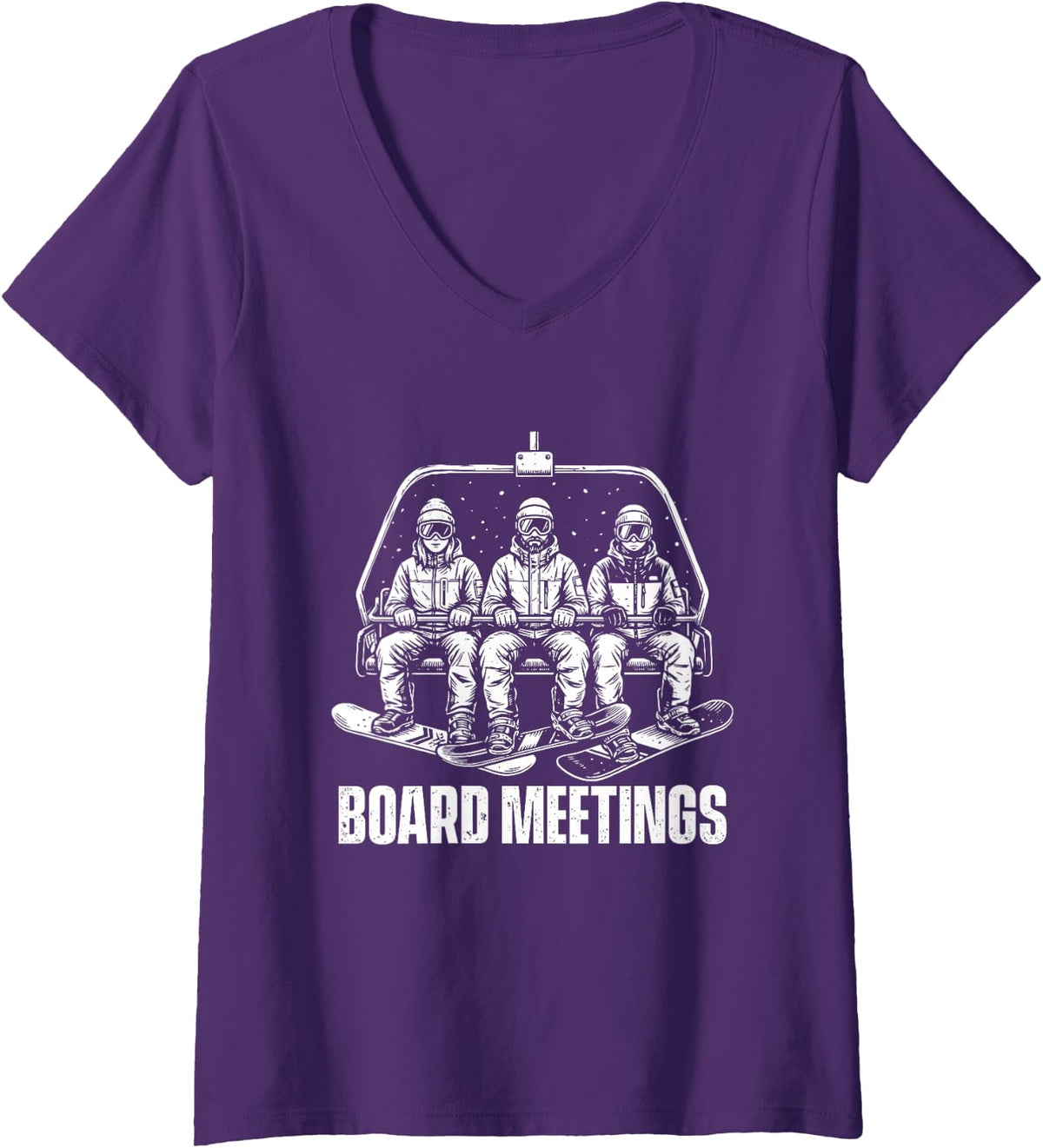 Women's Board Meetings - Snowboarder Snowboarding Lover V-Neck T-Shirt - Purple