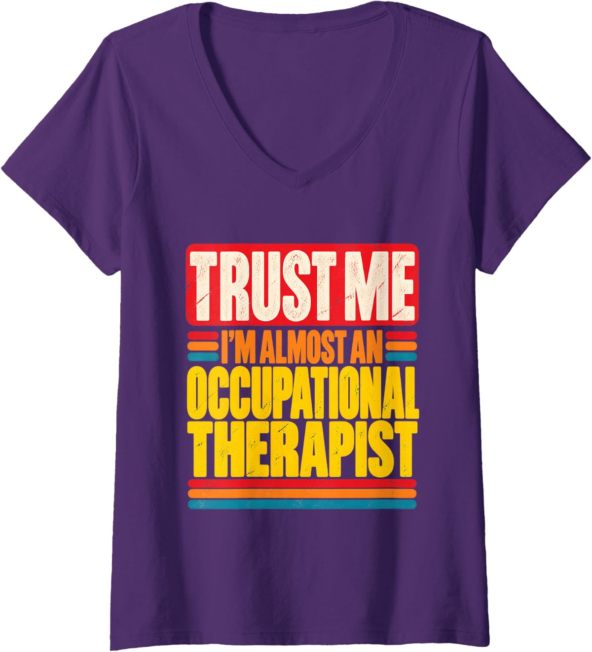 Women's Future Occupational Therapist Funny OT Student V-Neck T-Shirt - Purple