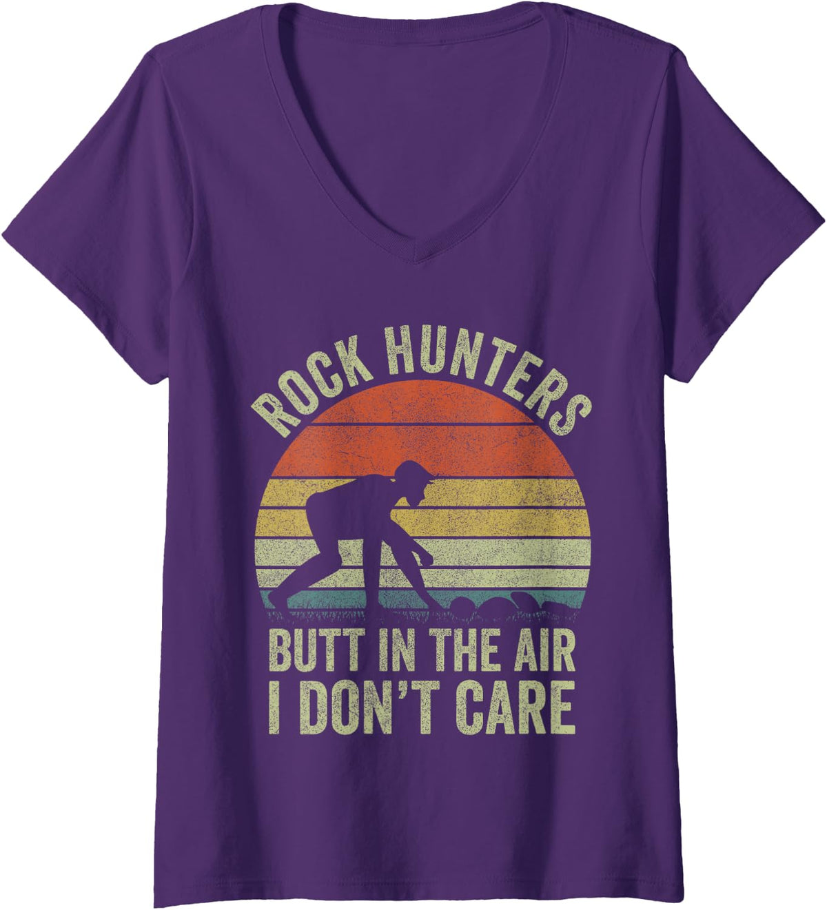 Women's Rock Hunter Shirt for Men Women, Rock Collector Geologist V-Neck T-Shirt - Purple