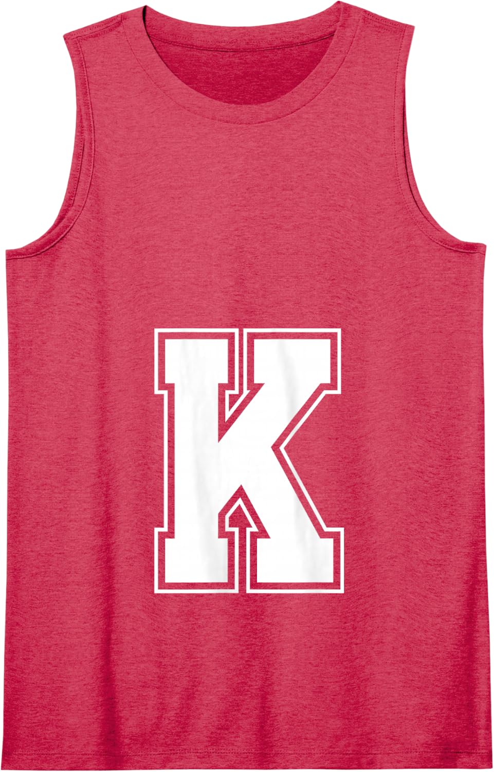 Letter K Big Bold Capital Varsity Alphabet Monogram Tank Top - Red