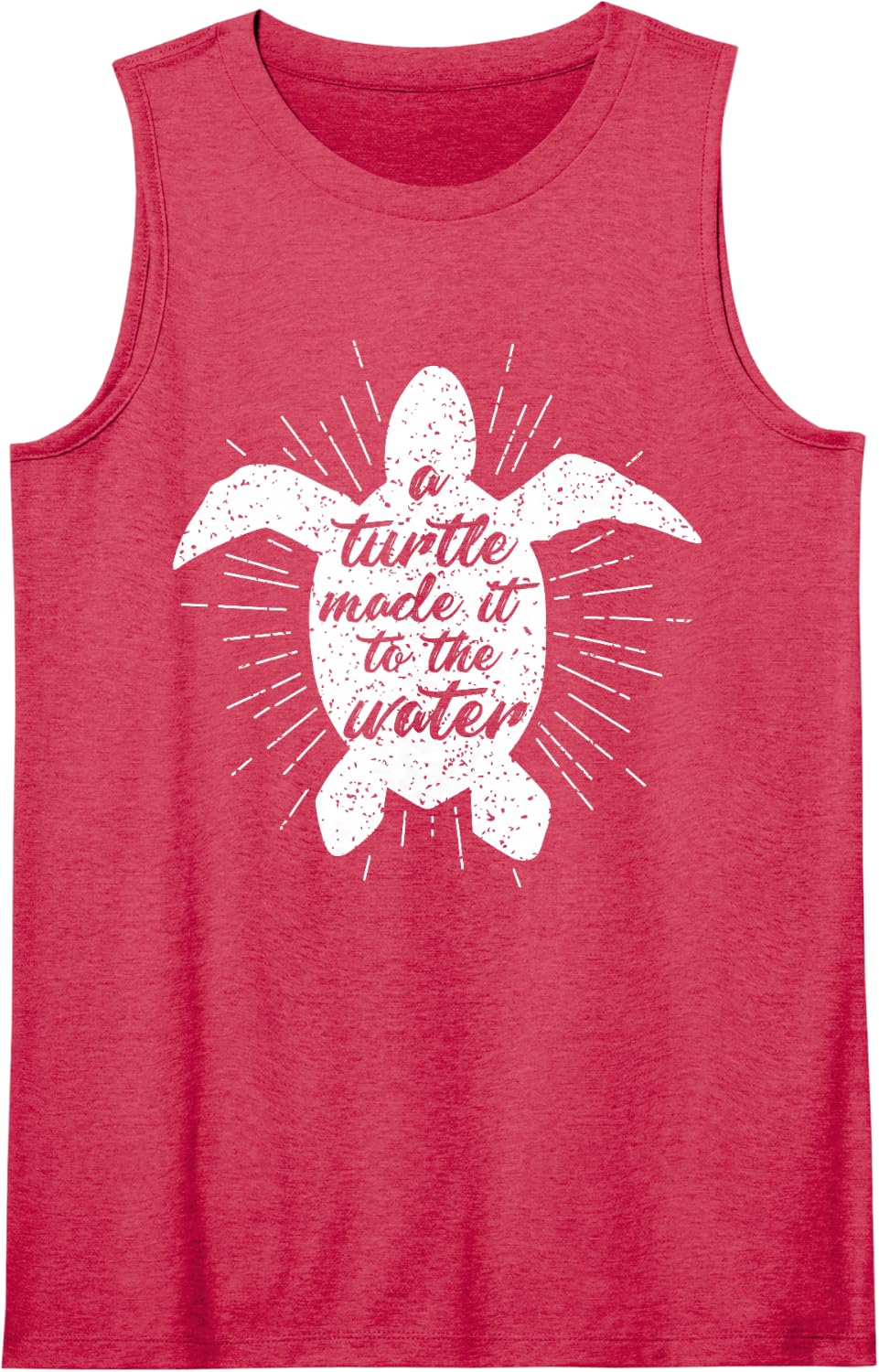 Wow A Turtle Made It to the Water Alliance Sleeveless Tank Top - Red