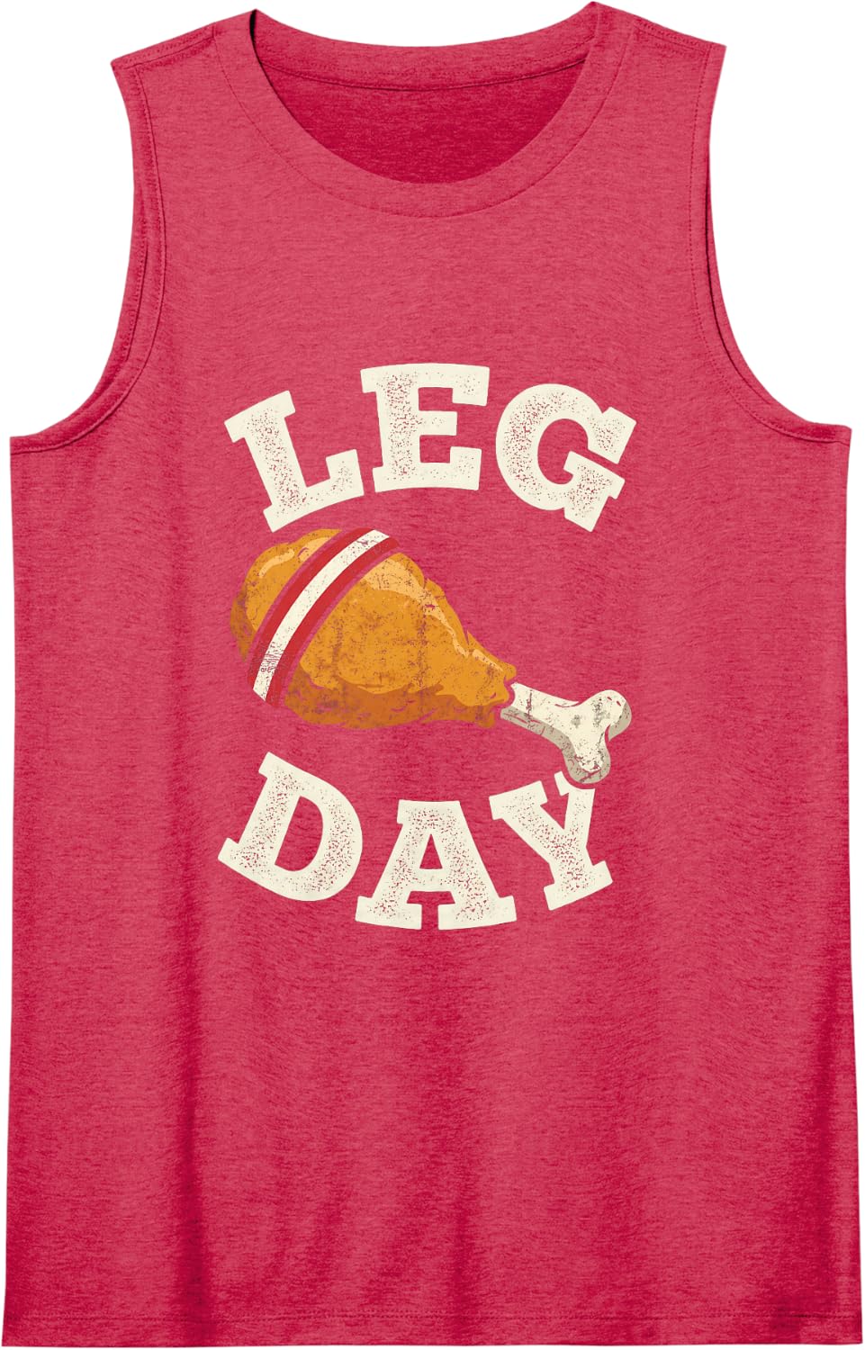 Leg Day Turkey Drumstick Roasted Thanksgiving Fall Men Women Sleeveless Tank Top - Red