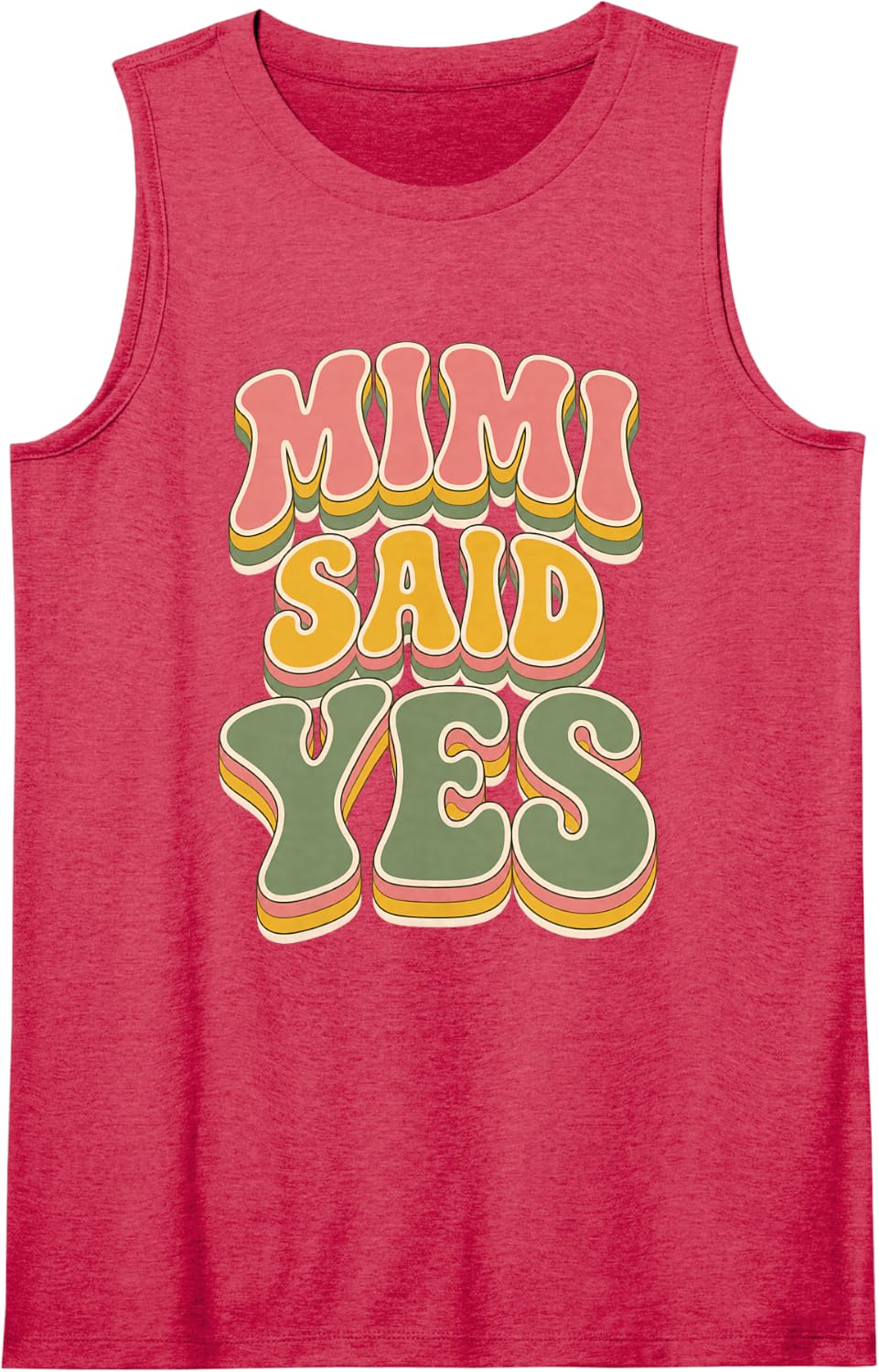 Funny Mimi Grandma Spoiled Grandkids Retro Grandmother Sleeveless Tank Top - Red