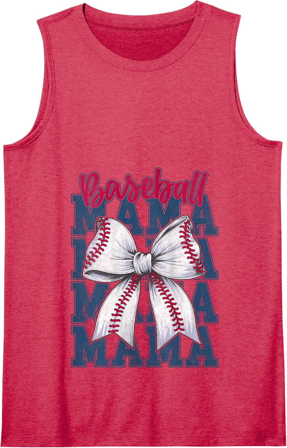 Baseball Mama Coquette Bow Game Day Baseball Mom Mother Tank Top - Red