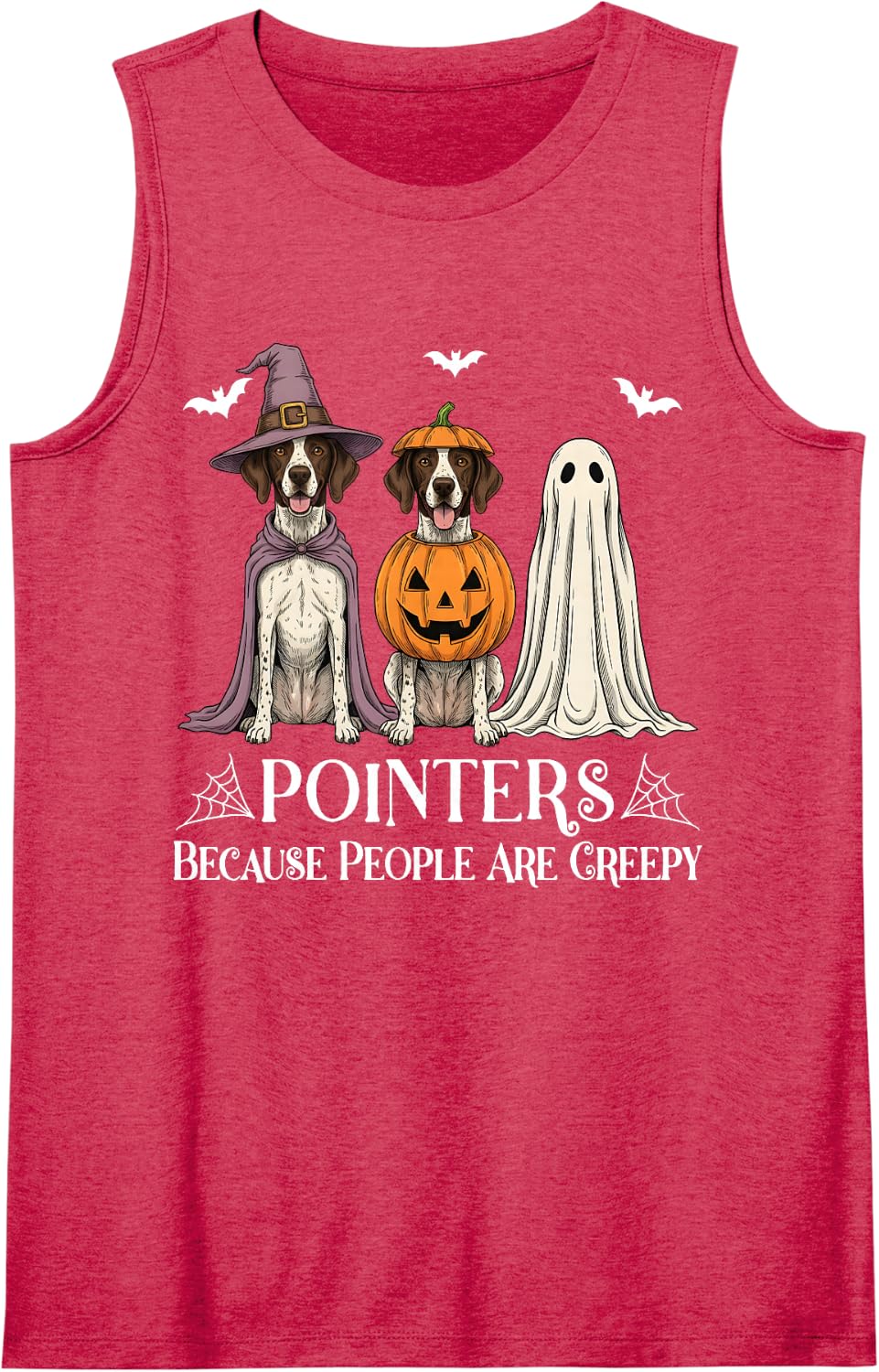 Pointers Because People are Creepy Halloween English Pointer Sleeveless Tank Top - Red
