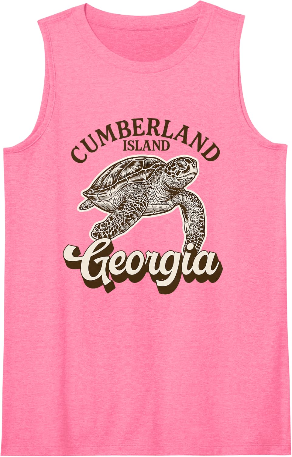 Cumberland Island Georgia GA Sea Turtle Lover Sleeveless Tank Top - Pink