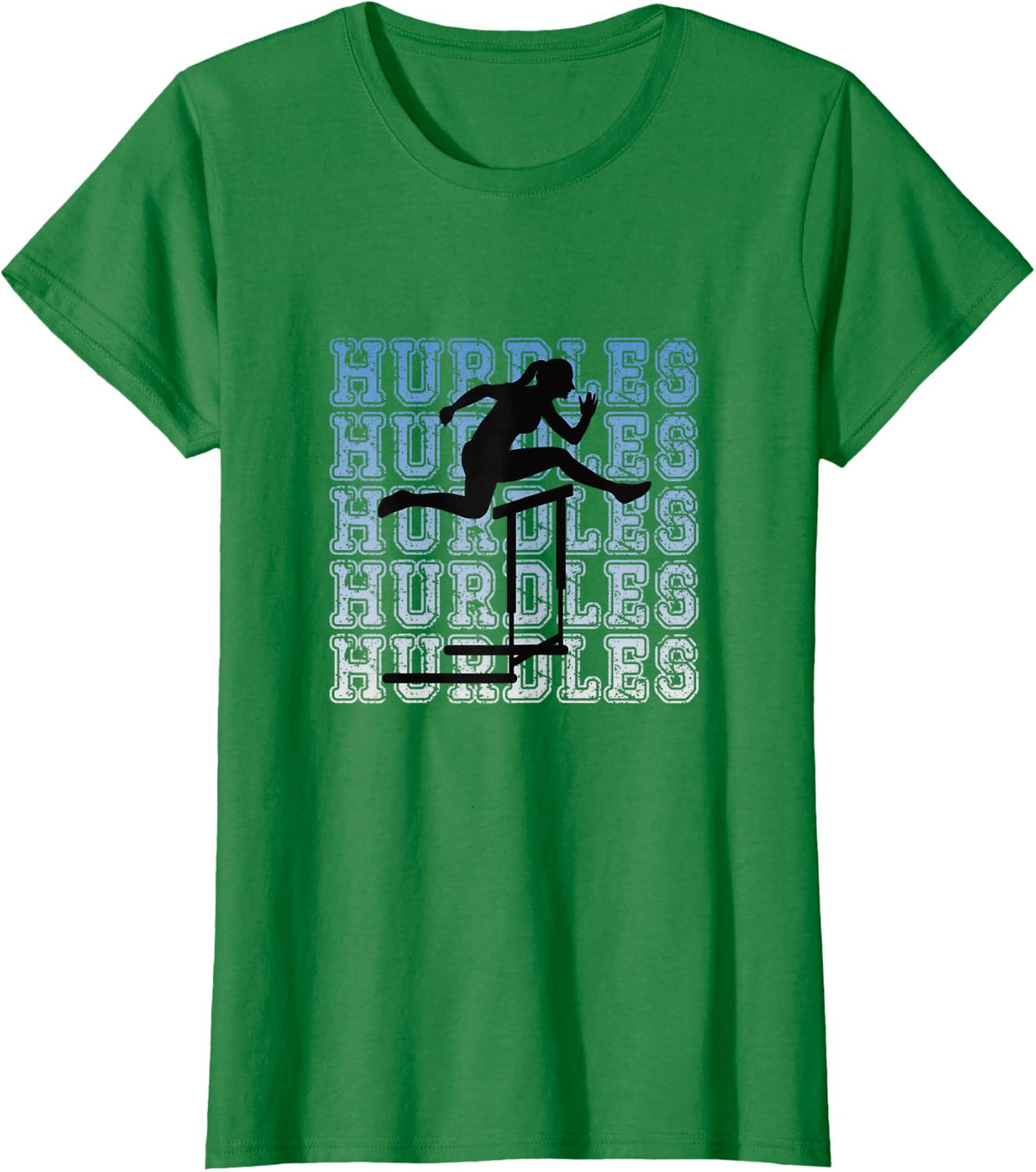 Retro Girl Color Hurdles - Fun For Hurdle Runners T-Shirt - Kelly Green