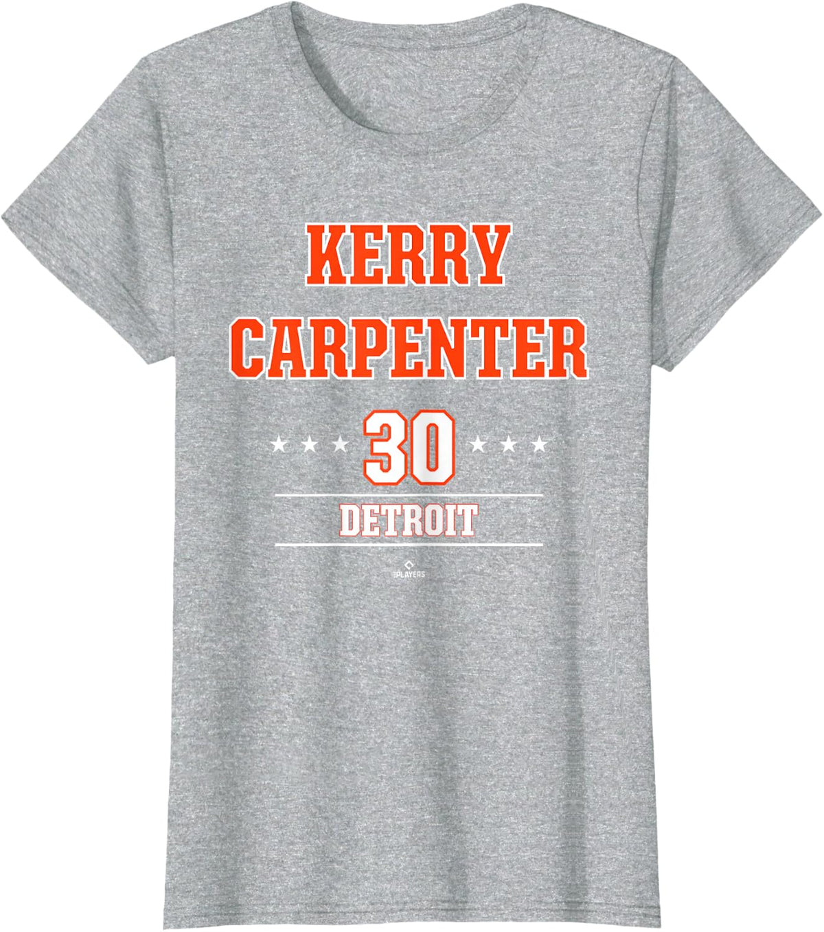 Baseball Star Kerry Carpenter Detroit MLBPA T-Shirt - Heather Grey