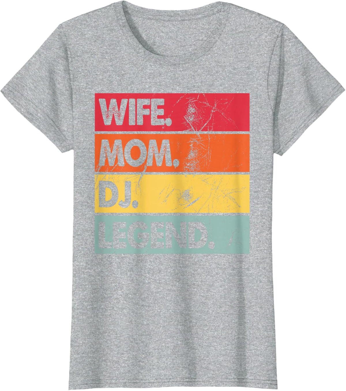 Womens Wife Mom DJ Legend Funny DJ Disc Jockey Music Player T-Shirt - Heather Grey