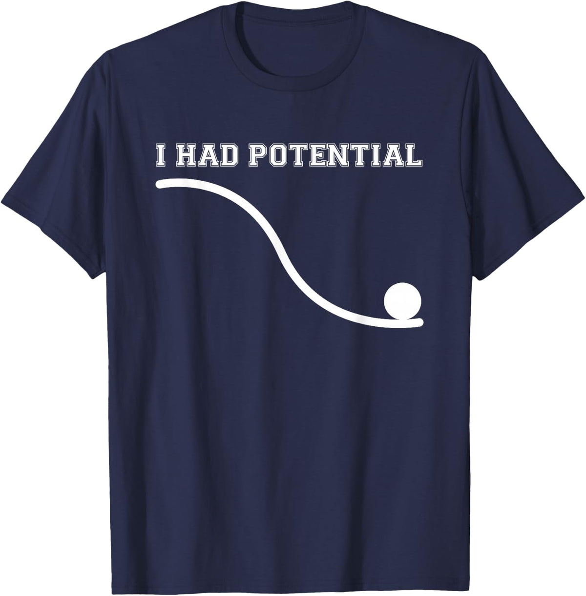 Retro Physics Joke T-Shirt - Navy Blue