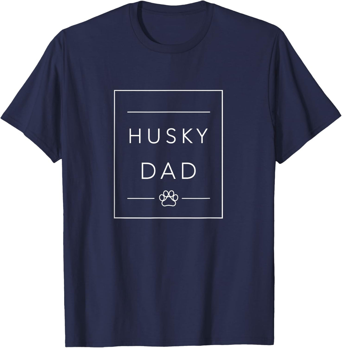 Funny Siberian Husky Lover Dog Dad Minimalist Tee and T-Shirt for Men - Navy Blue