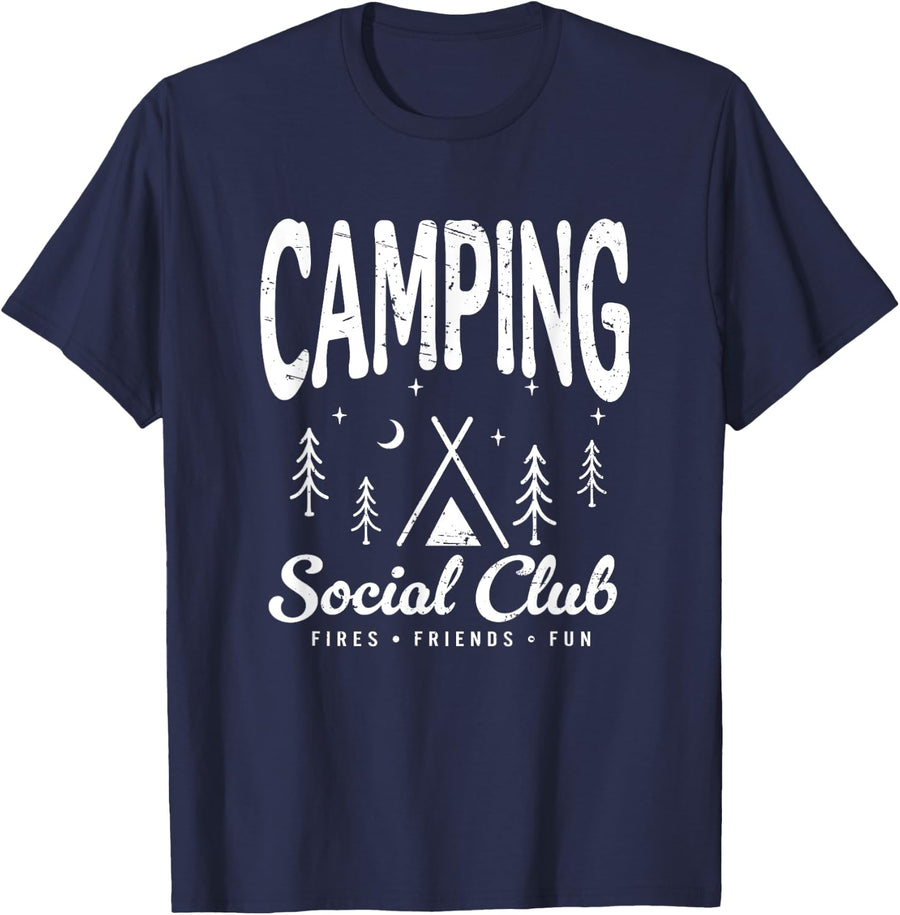 Camping Vintage T-Shirt - Navy Blue