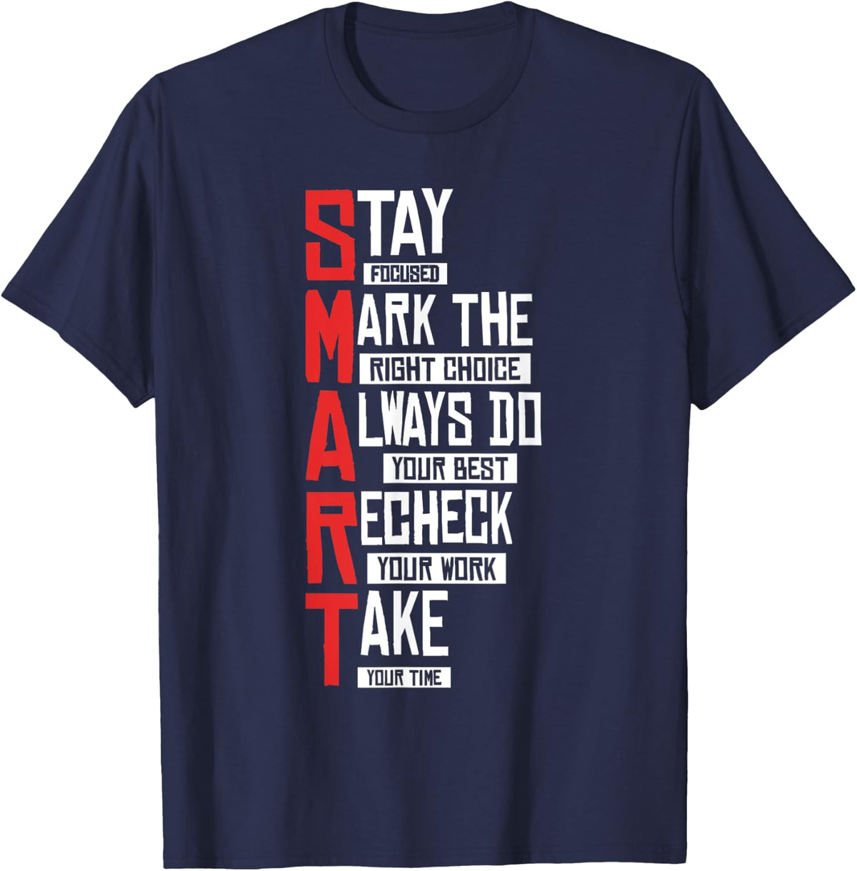 Test Day Teacher- Smart Design Testing Day Exam T-Shirt - Navy Blue
