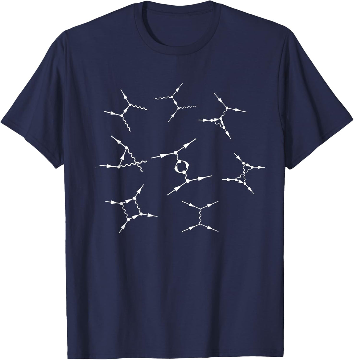 quantum physics Feynman Diagrams T-Shirt - Navy Blue