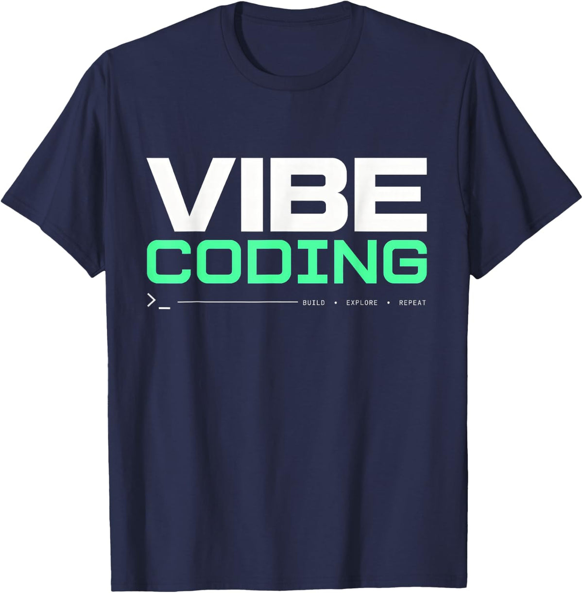 Vibe Coding Computer Programmer T-Shirt - Navy Blue