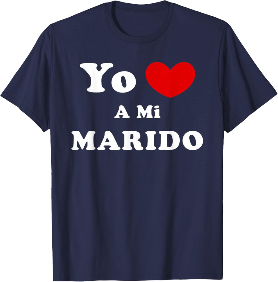 Yo Amo A Mi Marido, Spanish Husband Love T-Shirt - Navy Blue