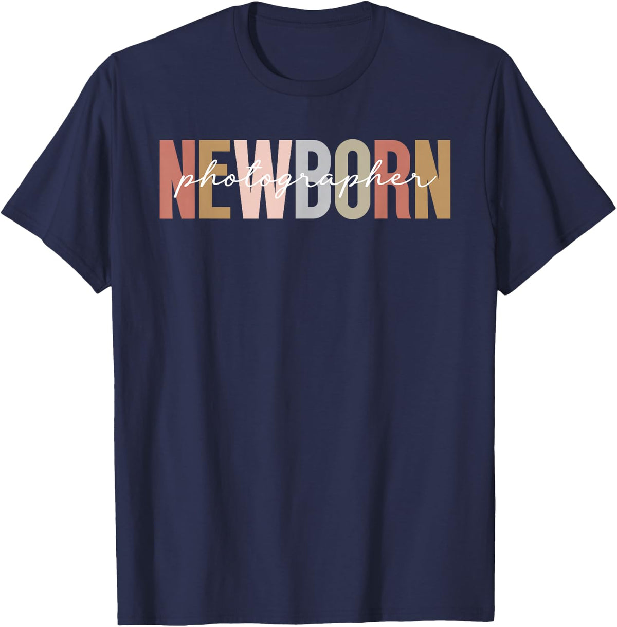 Newborn Photographer Boho Birth Photographer T-Shirt - Navy Blue