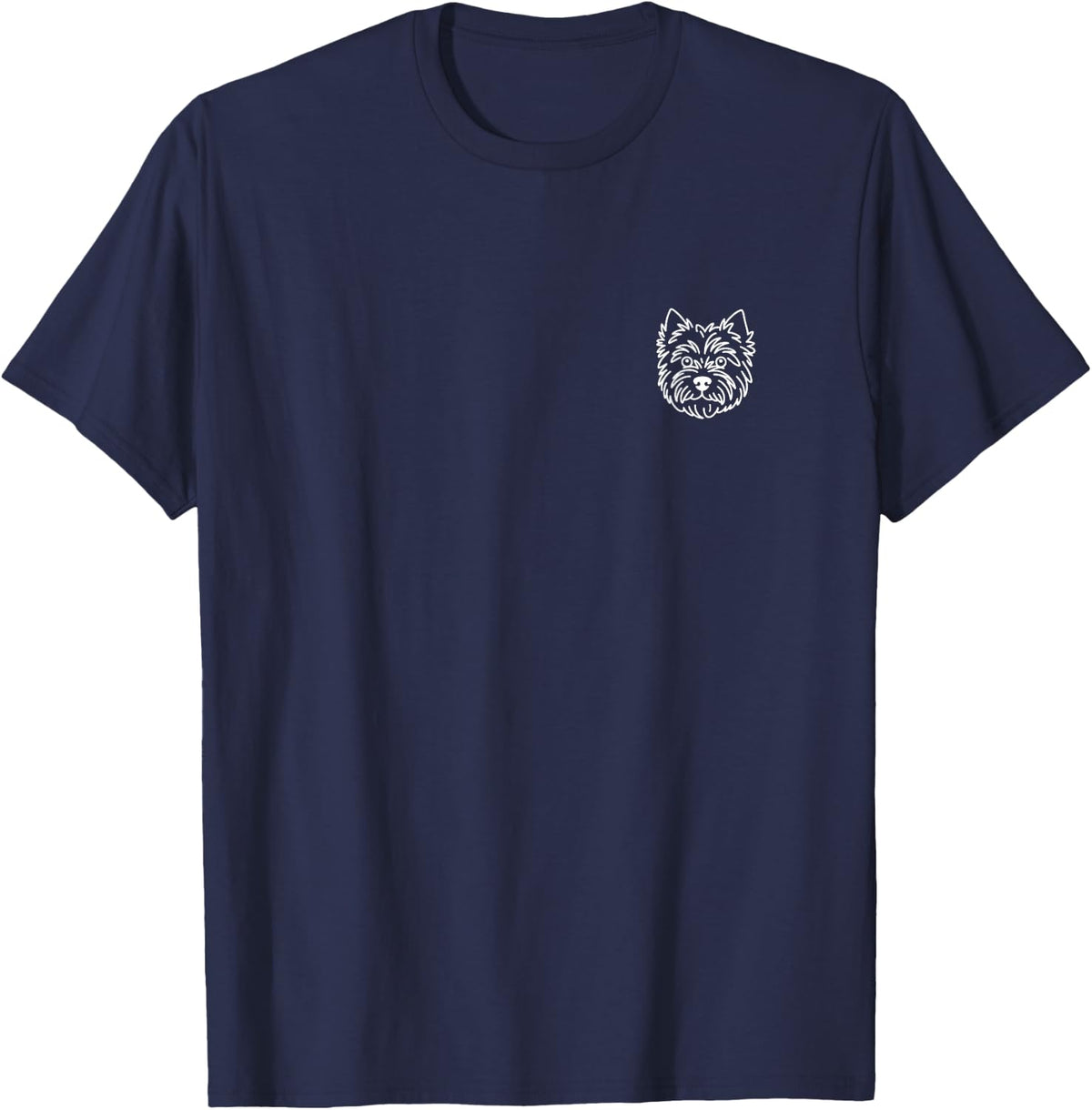West Highland White Terrier Westie Minimalist Line Art T-Shirt - Navy Blue