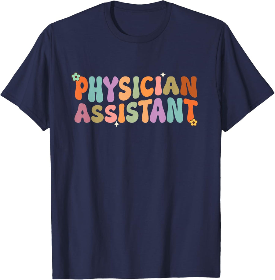 Physician Assistant Groovy PA Student PA Doctor for Women T-Shirt - Navy Blue