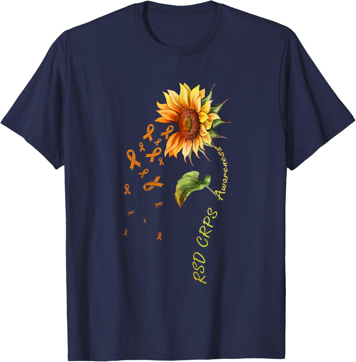 RSD CRPS Awareness Sunflower Shirt T-Shirt - Navy Blue