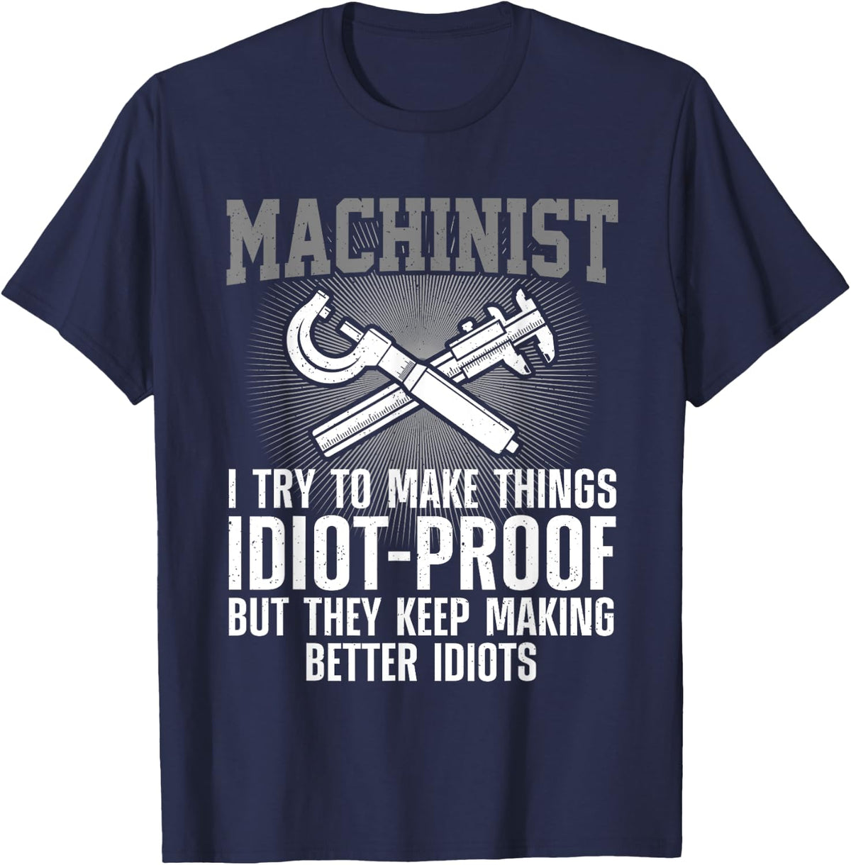 Machinist Art For Men Dad CNC Machine Operator Machinist T-Shirt - Navy Blue
