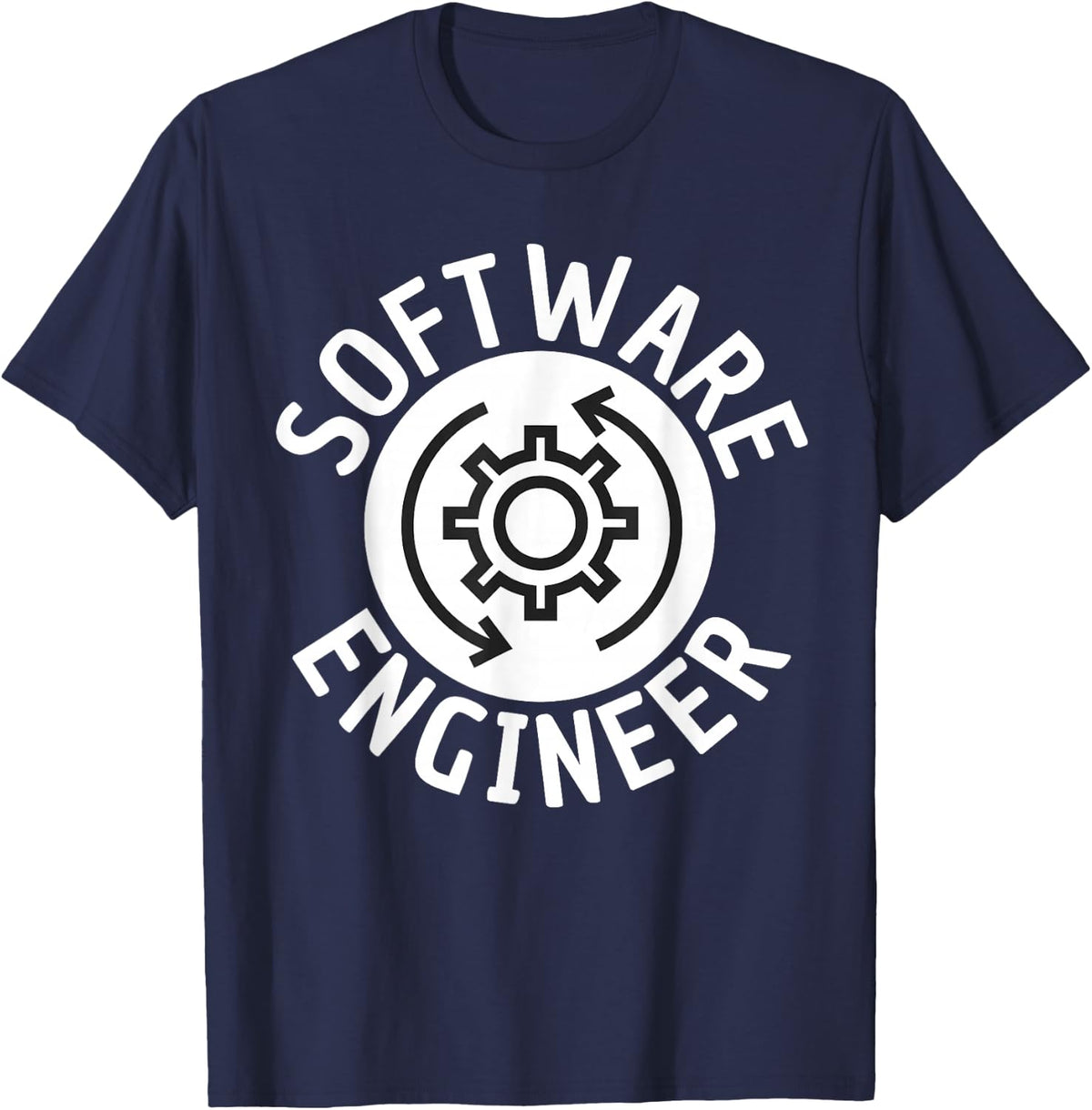 Software Engineer Design Iconic Software Symbol T-Shirt - Navy Blue
