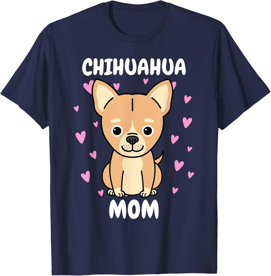 Chihuahua Mom Mummy Mama Mum Mommy Mother's Day Mother T-Shirt - Navy Blue