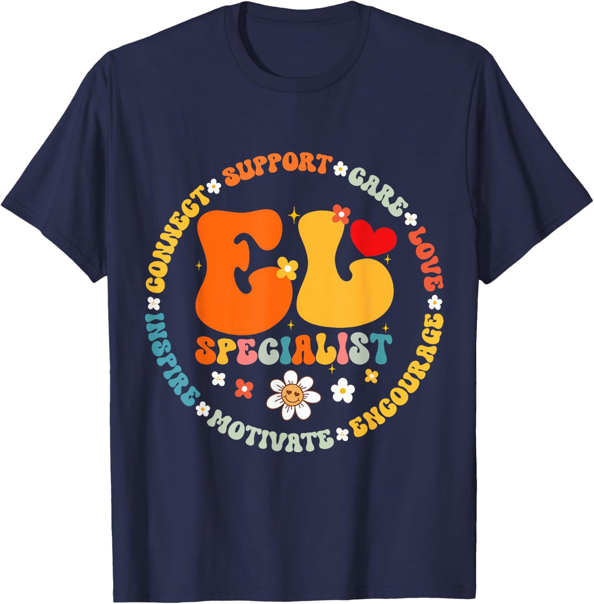 Groovy EL Specialist Appreciation Week Back to School T-Shirt - Navy Blue