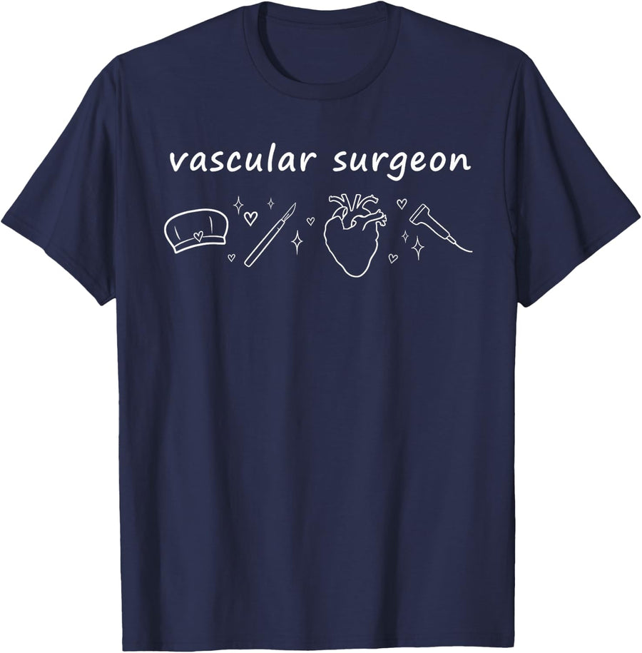 Vascular Surgery Surgeon Operating Room Specialist Vessel T-Shirt - Navy Blue