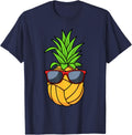 Pineapple Volleyball T-Shirt - Navy Blue