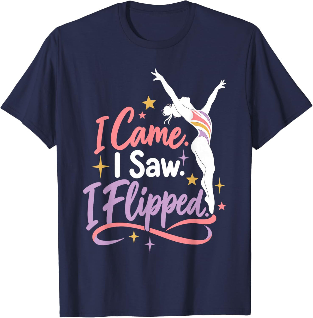 Funny Gymnastics I Don't Fall I Add for Women Gymnast T-Shirt - Navy Blue