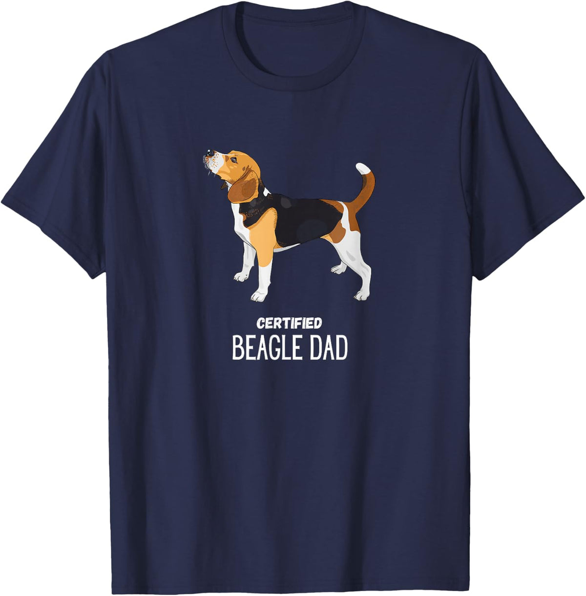 Certified beagle dad T-Shirt - Navy Blue