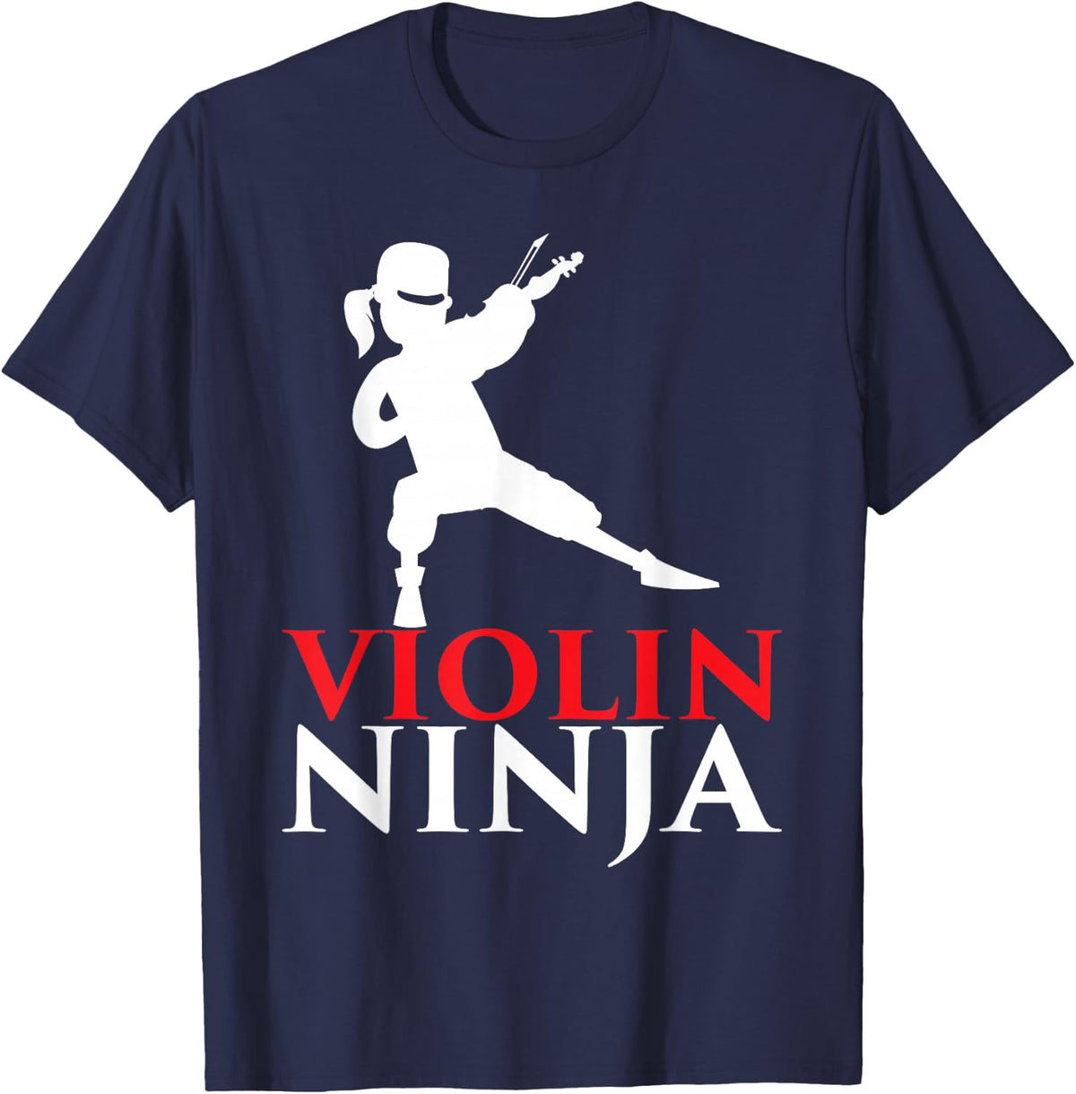 Violin Ninja Violinist Player Music Lover Gift T-Shirt - Navy Blue