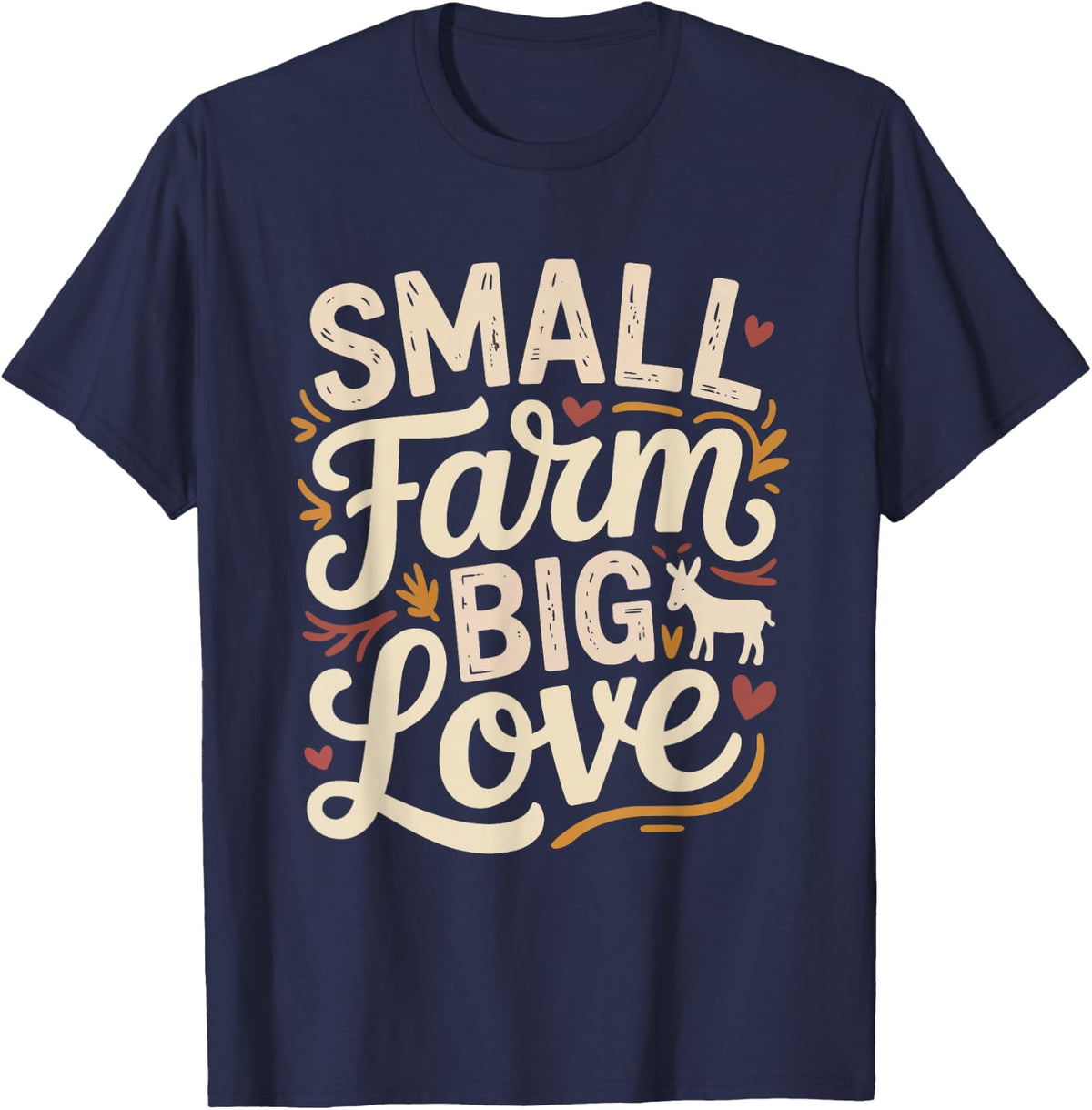 Miniature Donkey Mom Living Small Farm Big Love Mini Life T-Shirt - Navy Blue