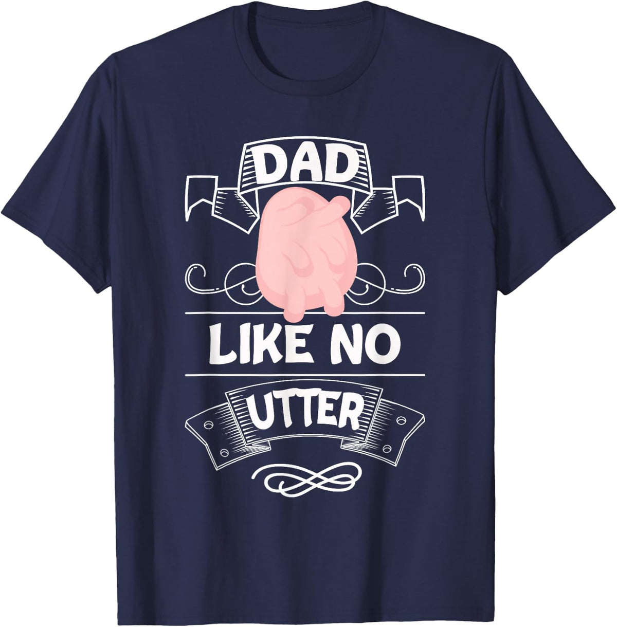 Funny Cow Shirt Dad Like No Utter Dad Farm Shirt Fathers Day T-Shirt - Navy Blue