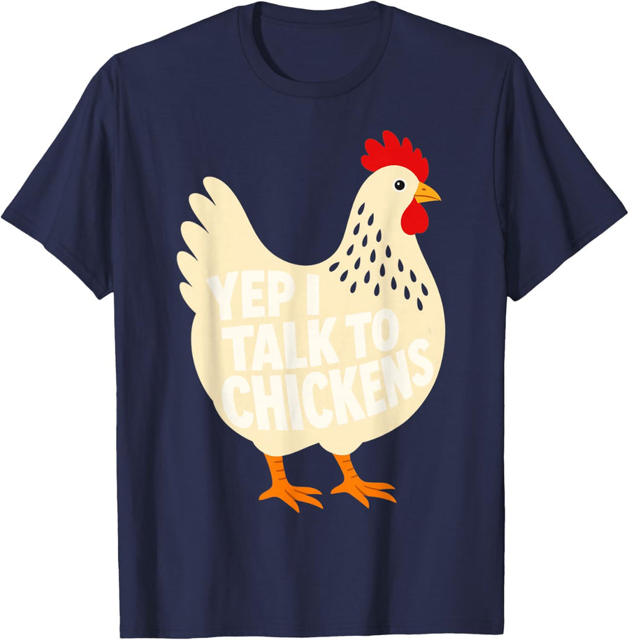 Funny Chicken Design for Men Women Rooster Chickens Lover T-Shirt - Navy Blue