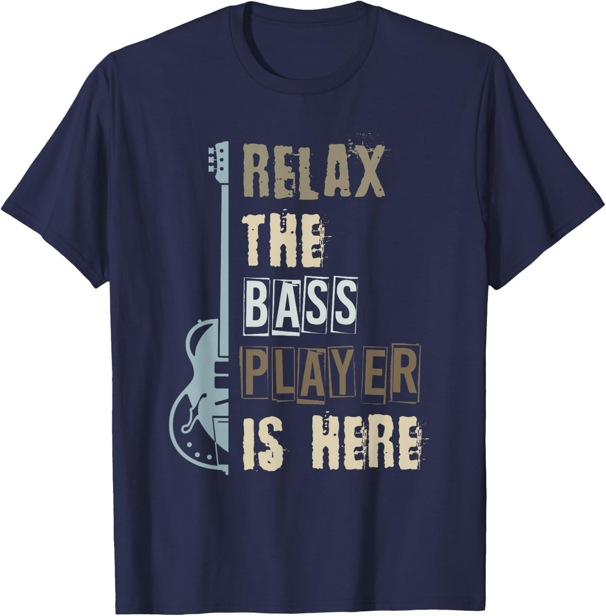 Bassist Gift Musician Bass Guitar T-Shirt - Navy Blue