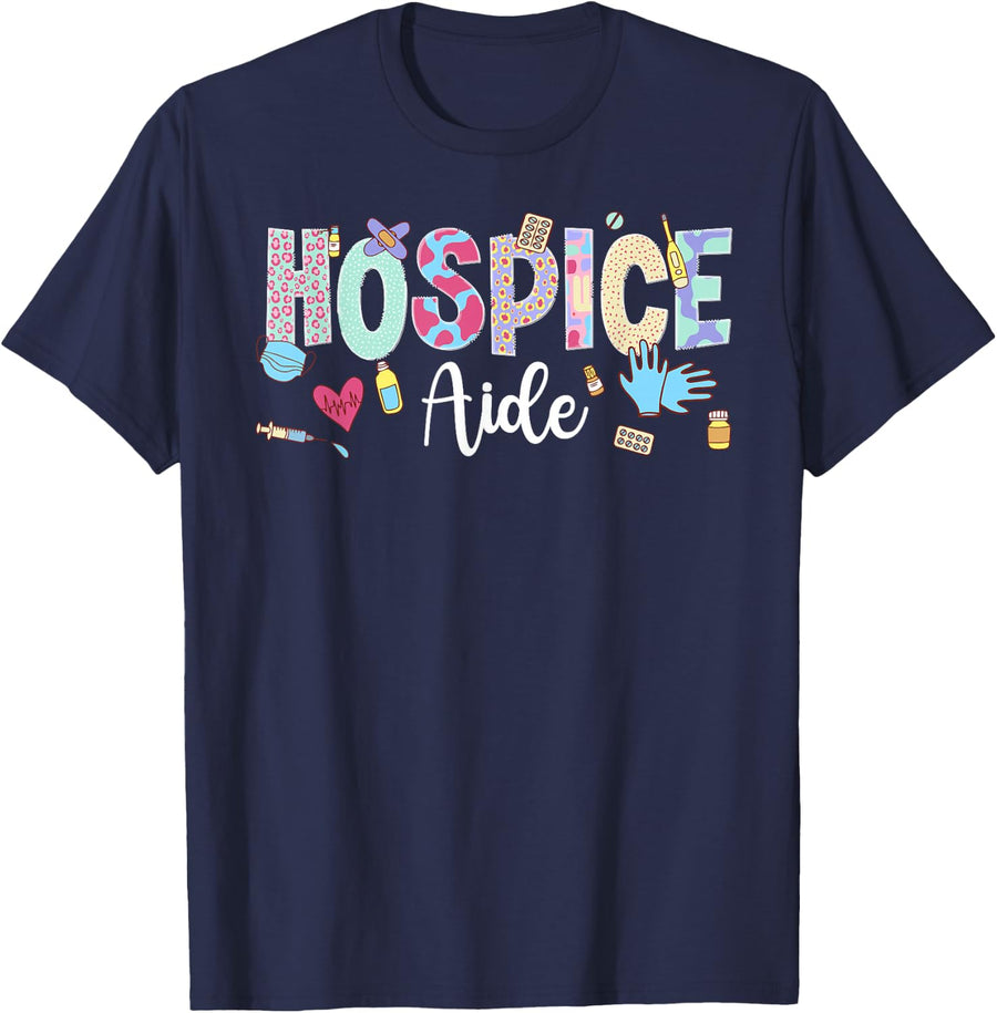 Hospice Aide Palliative Aide Best Hospice Aides T-Shirt - Navy Blue