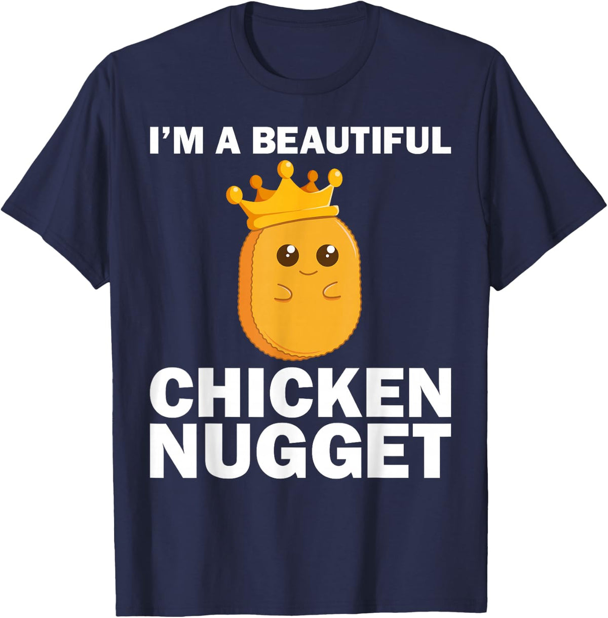Cute Chicken Nugget Art for Women Girls Chicken Nugget Lover T-Shirt - Navy Blue