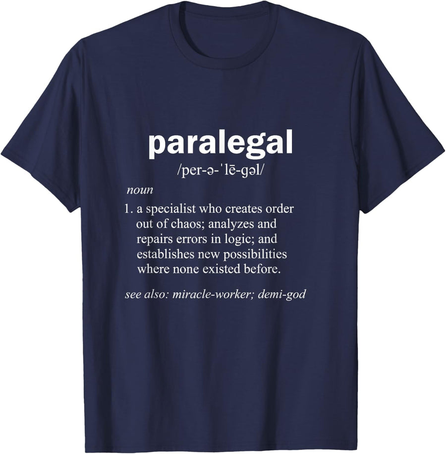 Paralegal Dictionary Entry Funny Legal Assistant Gag Gift T-Shirt - Black - Men's - Small - Short Sleeve - Classic Fit -