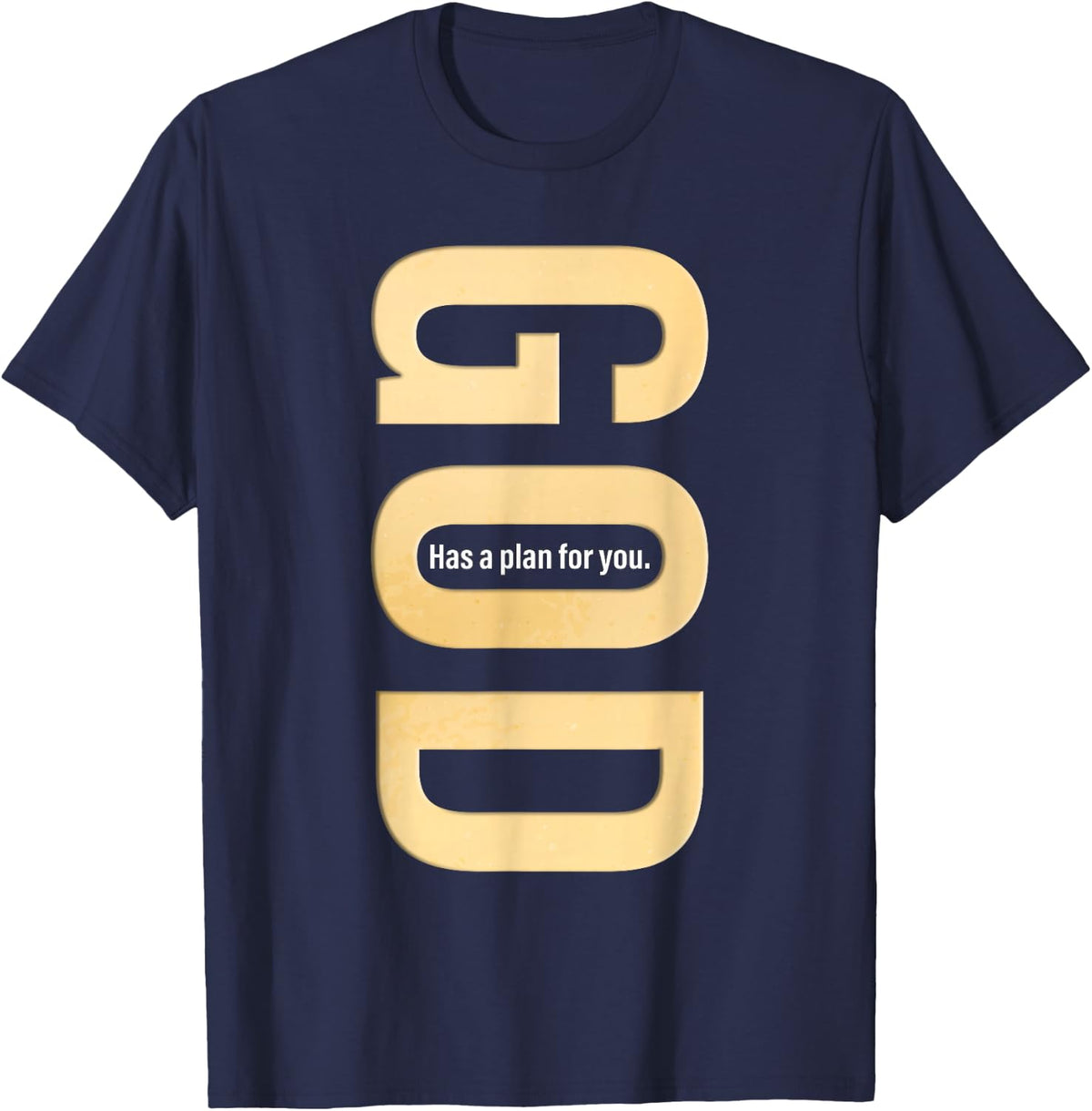 Christian tee, God Has a Plan for You, Bible Cross Faith T-Shirt - Navy Blue