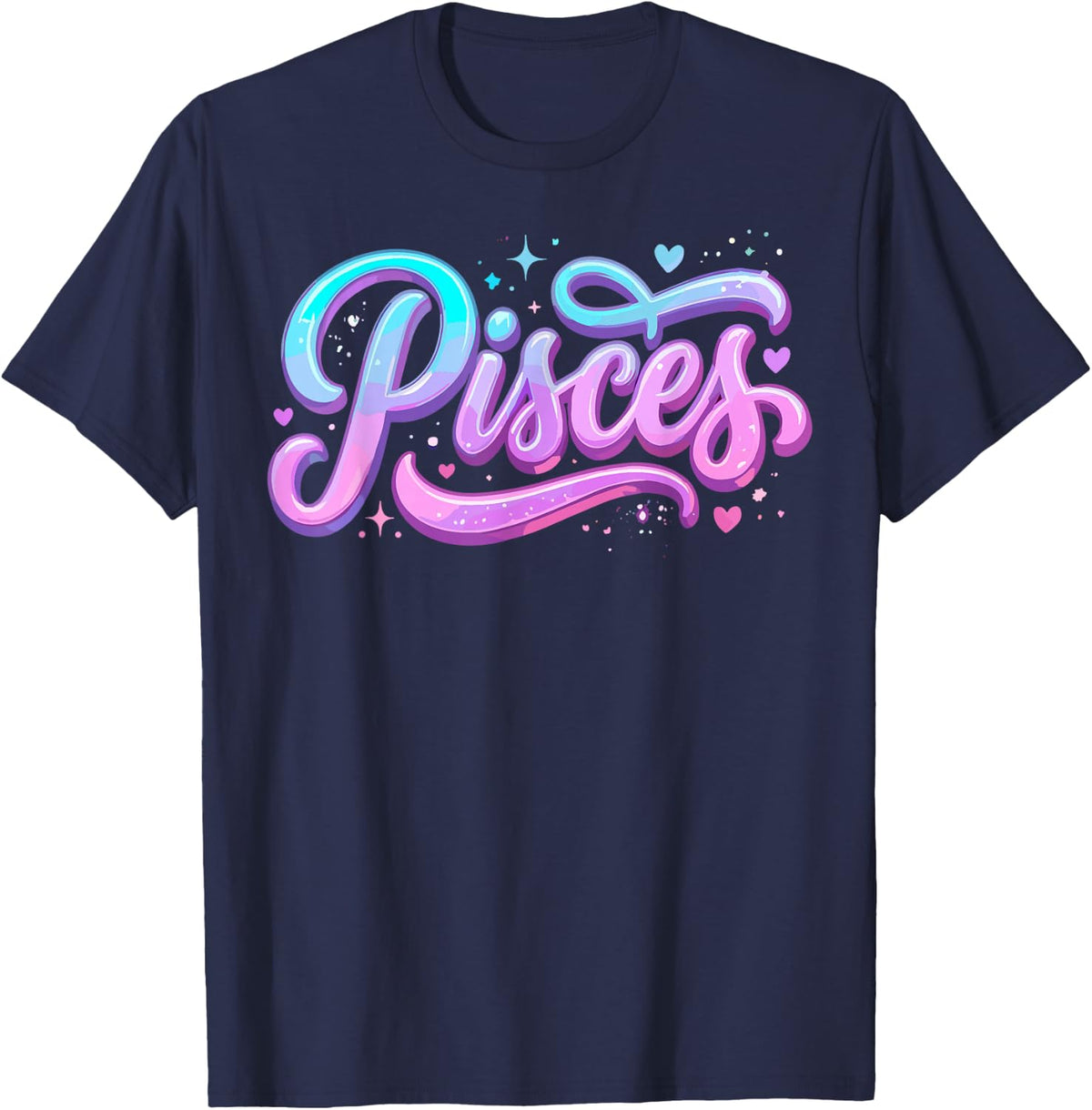 Pisces Zodiac Sign Astrology Horoscope Astrological Symbol T-Shirt - Navy Blue