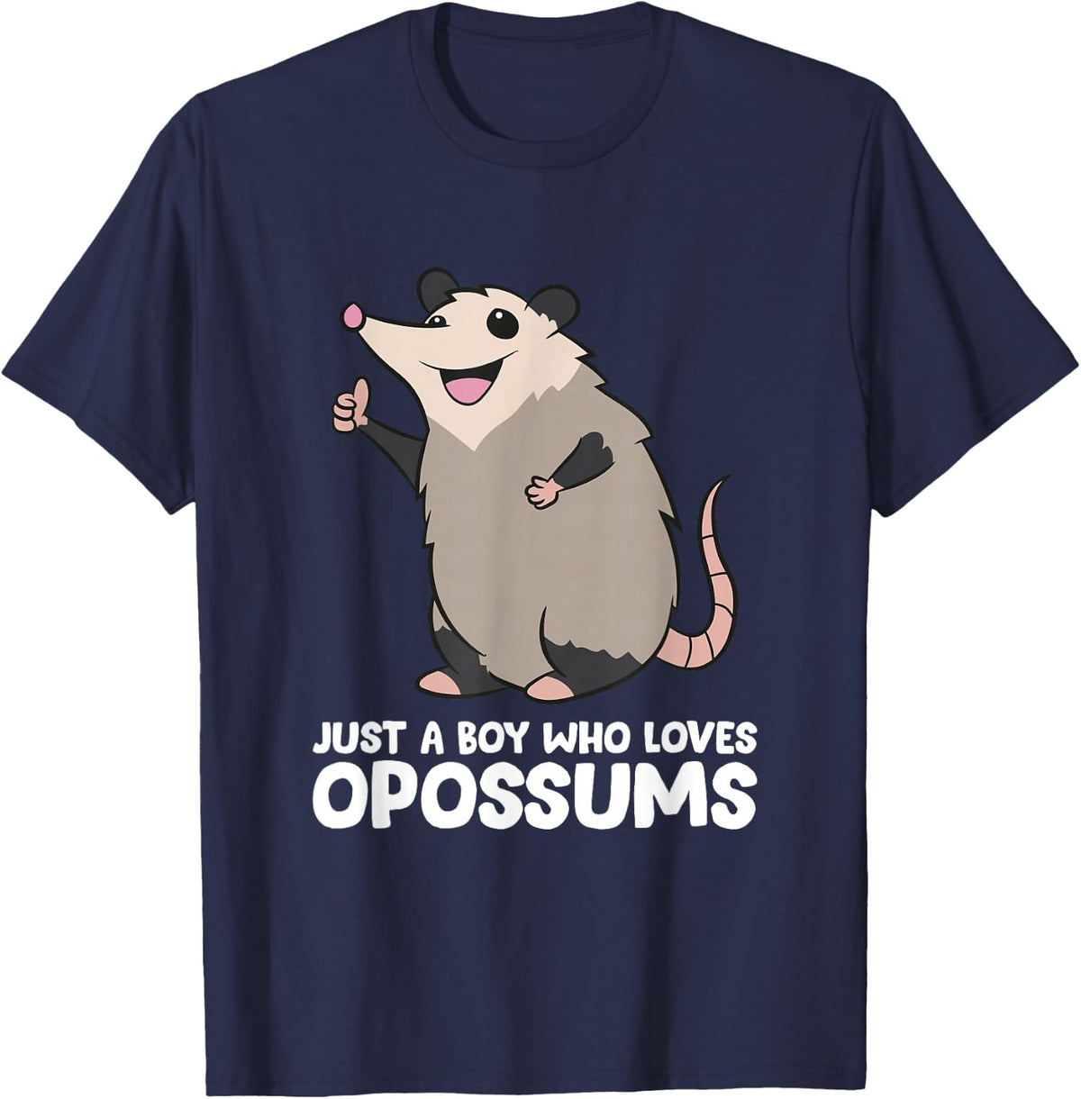 Opossum Boy Just a Boy Who Loves Opossums T-Shirt - Navy Blue