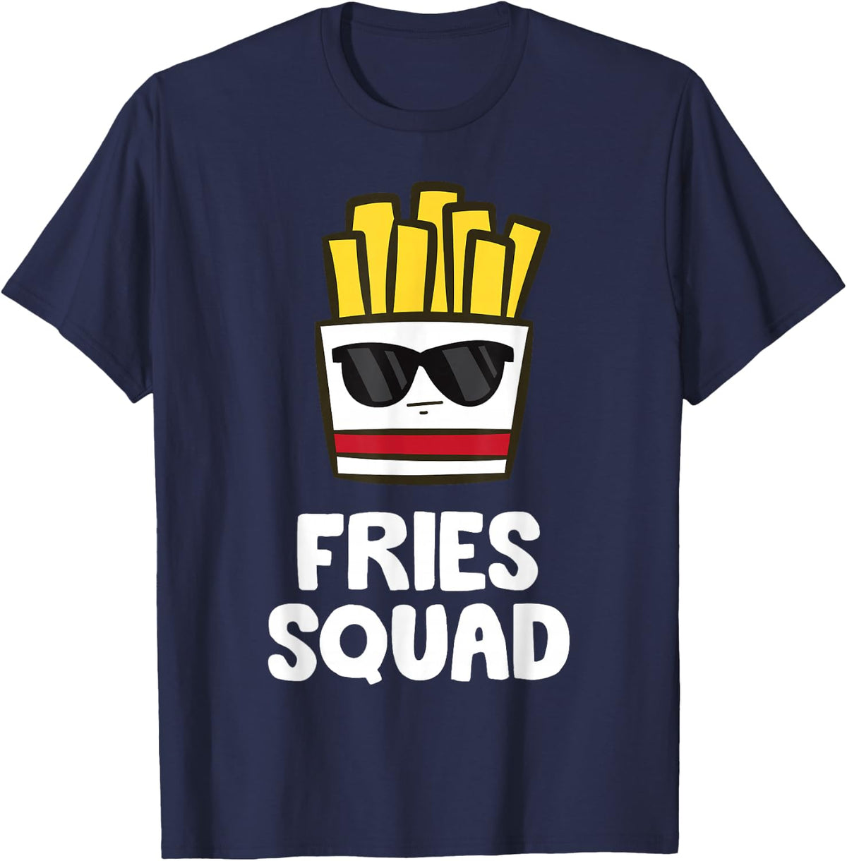 French Fries Cool Fries Squad T-Shirt - Navy Blue