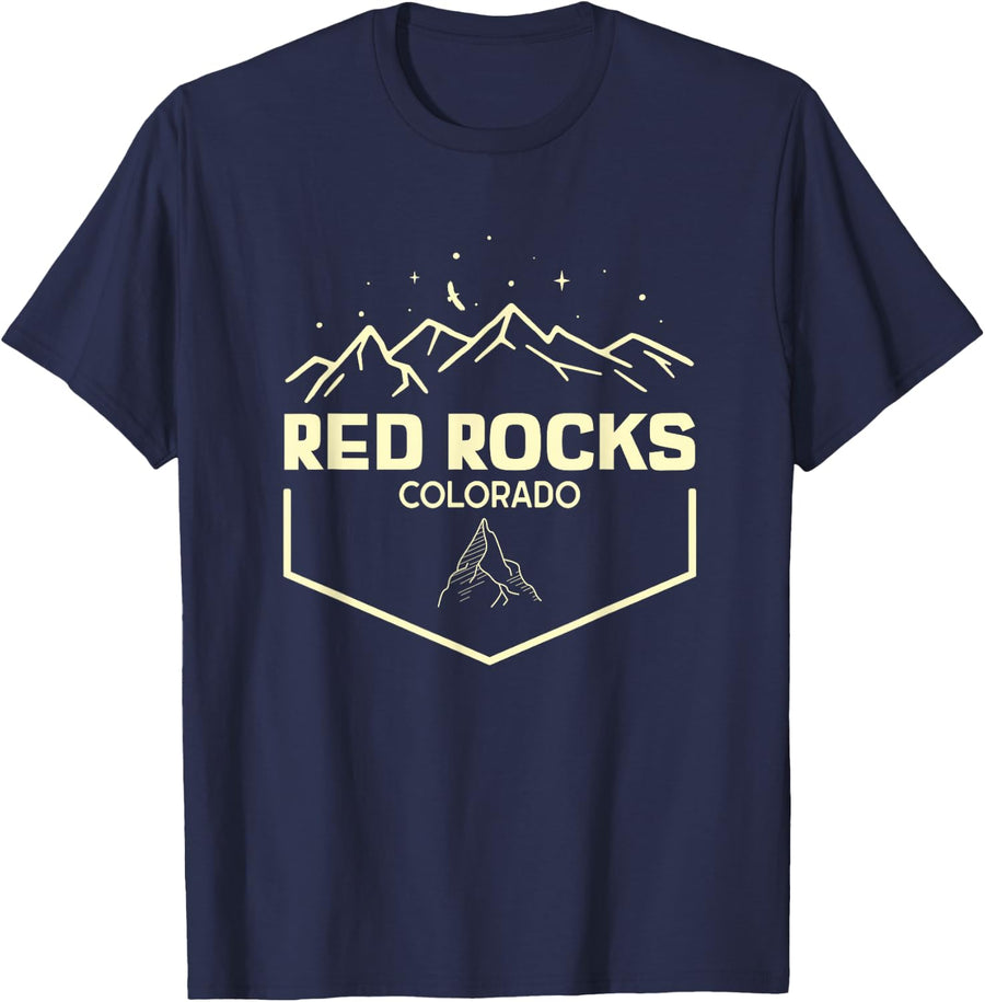 Red Rocks Colorado Epic Moonlight T-Shirt - Navy Blue