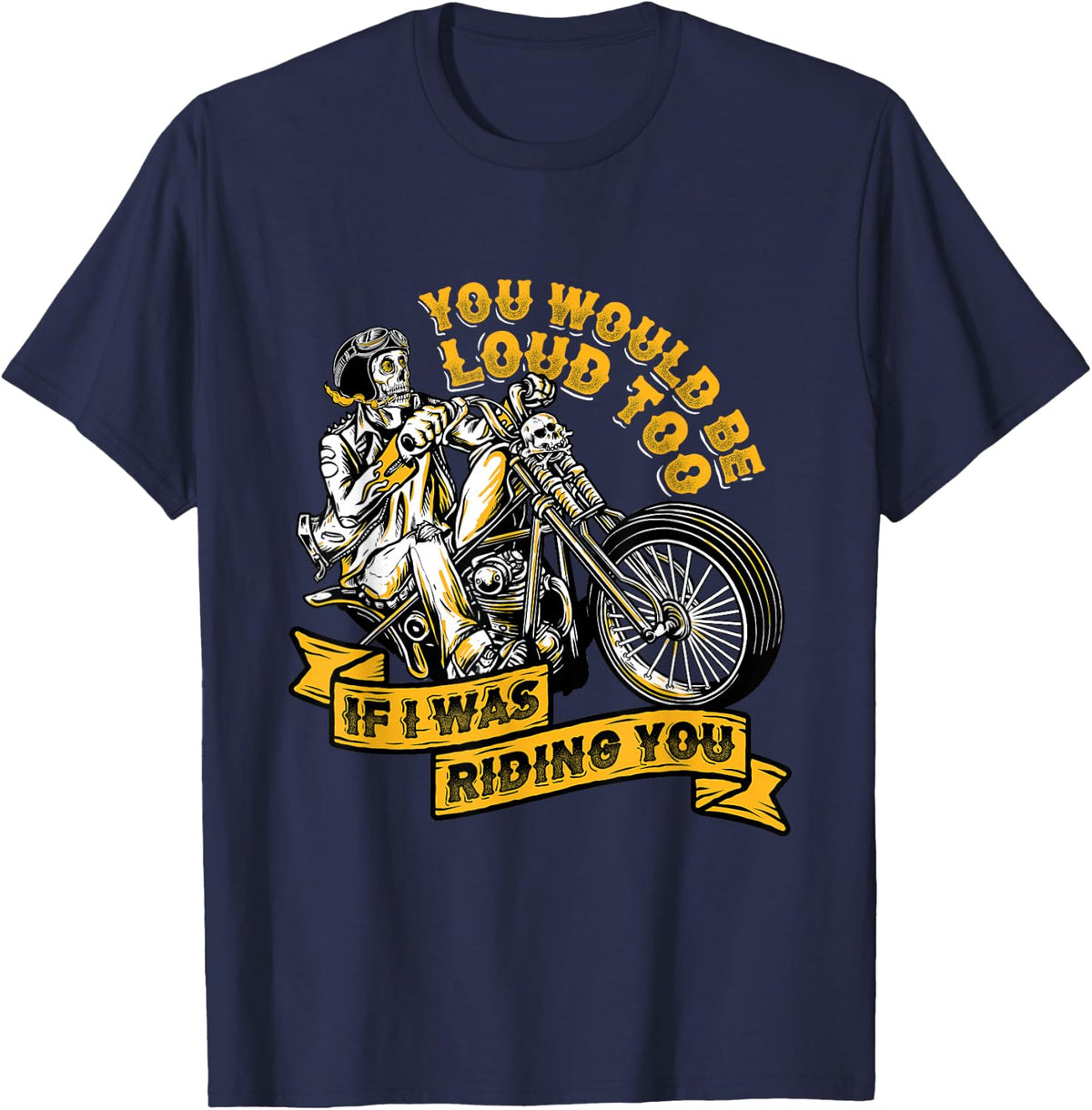 KaizenDesigns Men's Motorcycling Biker T-Shirt - Black, Small - Navy Blue