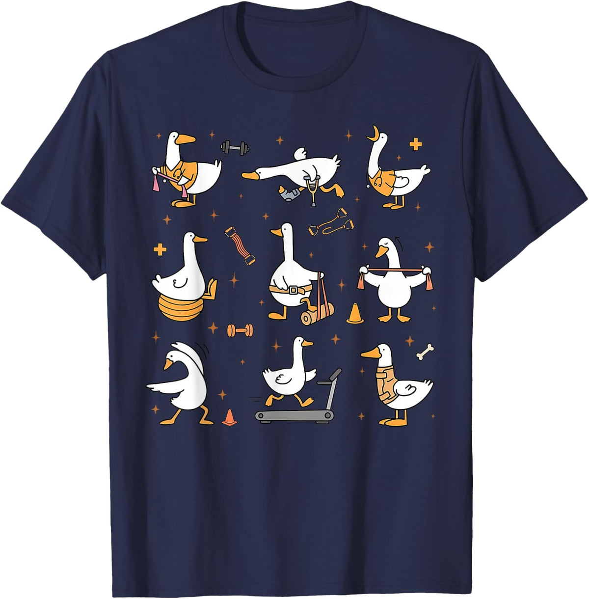 Silly Goose Physical Therapy Physical Therapist Rehab Team T-Shirt - Navy Blue