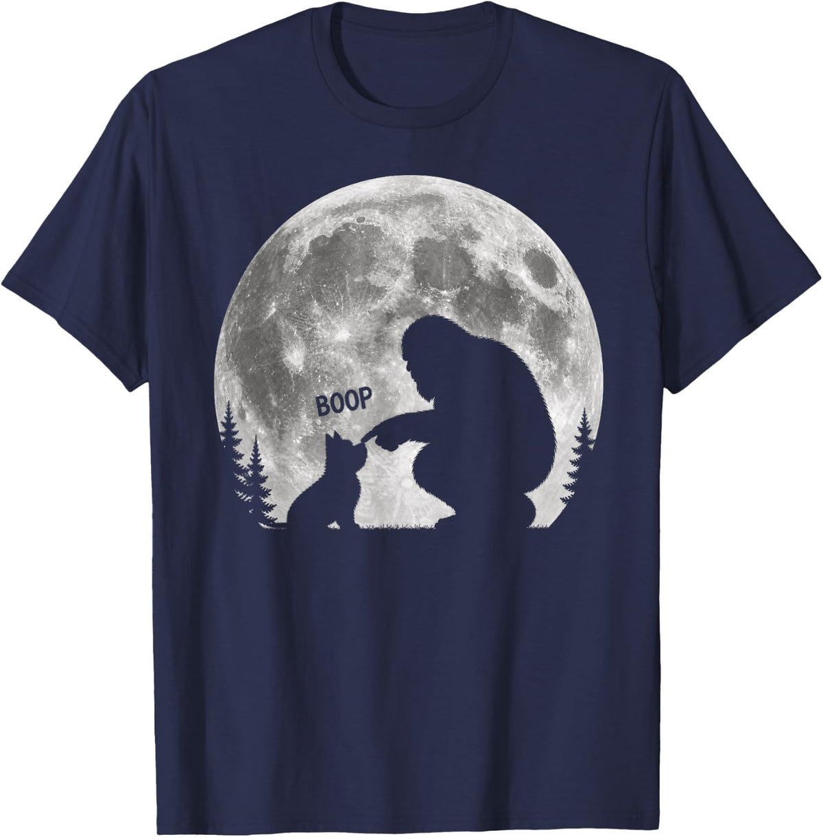 Bigfoot Boop West Highland White Terrier Nose Westie Moon T-Shirt - Navy Blue
