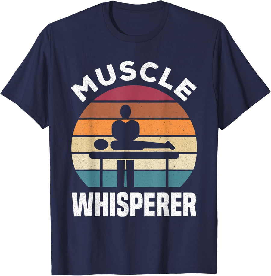 Physical Therapist Therapy Assistant Muscle Whisperer T-Shirt - Navy Blue